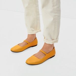 Everlane sunflower yellow leather mary janes size 10